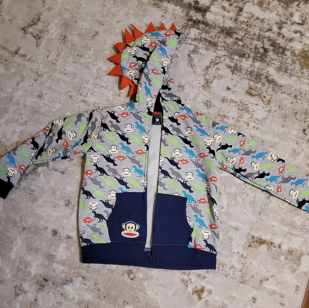 Dinosaur zip-up hooded sweatshirt